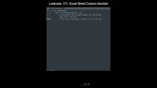 Leetcode 171. Excel Sheet Column Number in Python | Python Leetcode | Python Coding Tutorial | ASMR