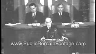 Governor General of Canada addresses Congress 1954 archival newsreel stock footage