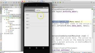 Android Options Menu (Overflow Menus)