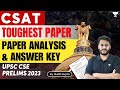 Complete CSAT 2023 Paper Analysis & Answer Key | UPSC Prelims 2023 | Toughest Paper | By @MuditGupta