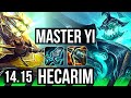 MASTER YI vs HECARIM (JGL) | Quadra, Rank 7 Yi, Dominating | EUNE Challenger | 14.15