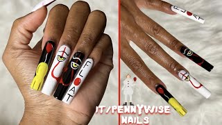 IT/PENNYWISE NAILS | Halloween Nails