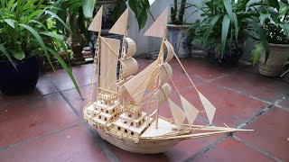 Make a bamboo boat to display in the house - Bamboo Craft