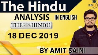 English 18 December 2019 - The Hindu Editorial News Paper Analysis [UPSC/SSC/IBPS] Current Affairs