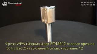 Фреза WPW PT42542 пазовая врезная D25,4 B25 Z2+1 усиленный сплав, хвостовик 12