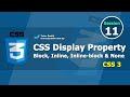 CSS Display Property - Block, Inline, Inline-Block & None Session 11 | Tutor Pratik