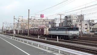 JR貨物　白プレのEF65・EF200・押し太郎など吹田駅西側で撮影できた6本の貨物列車（H30.1.21）