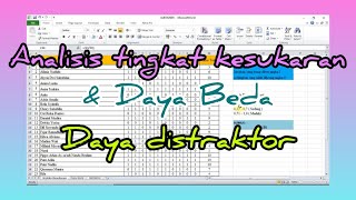 Analisis Tingkat Kesukaran, Daya Beda & Daya distraktor/Pengecoh PART 2