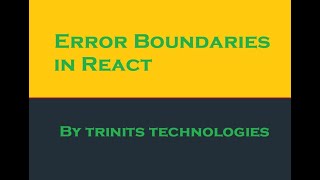 Part 41 React Tutorial | Error boundaries in React | getDerivedStateFromError | componentDidCatch