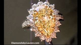 3.31ct Canary Pear Diamond ring exceeds expecations r5218