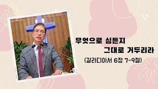 노원제일침례교회(주서일목사). 무엇으로 심든지 그대로 거두리라(갈 6:7-9).