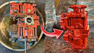 Restoration of Excavator Main Hydraulic Pump | Amazing skills of young Mechanics