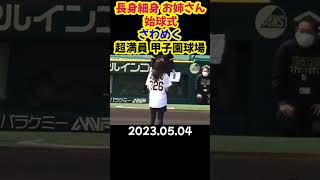 長身細身なタイガースお姉さんのガチストライク始球式！ 〜 vs ドラゴンズ岡林勇希