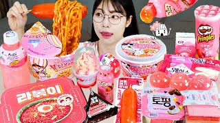 ASMR MUKBANG| 편의점 직접 만든 불닭 떡볶이 치킨 김밥 디저트 먹방 & 레시피 FRIED CHICKEN AND Tteokbokki EATING