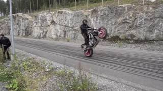 Finnish underground stunt motorcycle event \