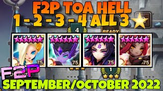 F2P TOA HELL STAGE 1 2 3 4 !!! LAIMA ASCHUBEL MOOKWOL MASHA SEPTEMBER / OCTOBER 2022 SUMMONERS WAR