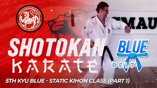 Shotokan - 5th Kyu Blue - Static Kihon Class (Part 1)