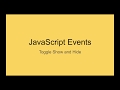 JSE 02 JS Events - Toggle Hide and Show