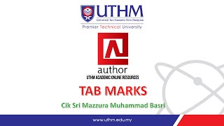 Author UTHM (2021) : Add and Key in Marks