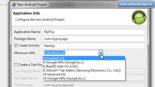 Android 5 Creating new android project in eclipse