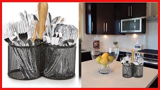 Mind Reader Metal Utensil Caddy, Silverware Organizer, Cutlery Holder, 3-Section, Silver