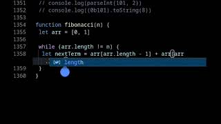 Fibonacci sequence function using while loop | JavaScript
