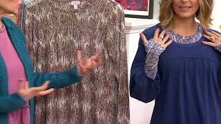 LOGO Layers by Lori Goldstein Printed Mesh Top on QVC