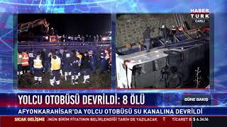 Yolcu otobüsü devrildi: 8 ölü