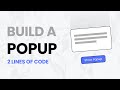 Create a Popup With Just 2 LINES Of Code (No Libraries Needed)