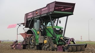 Planting tulip bulbs with a John Deere 6150R with Pinkplanter + Soucy Tracks