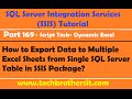How to Export Data to Multiple Excel Sheets from Single SQL Server Table in SSIS Package-P169