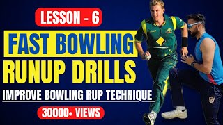 Fast Bowling Tips Ep 6: Fast Bowling Run up Technique & Drills to Bowl Faster
