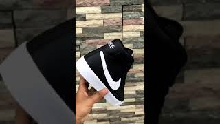 NIKE BLAZER MID 77 VINTAGE LEATHER - BLACK WHITE