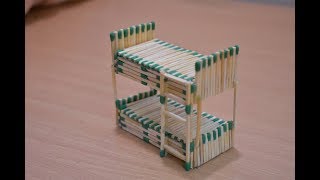 Matchstick Art and Craft Ideas | How to Make Matchstick Miniature Furniture Double Bed