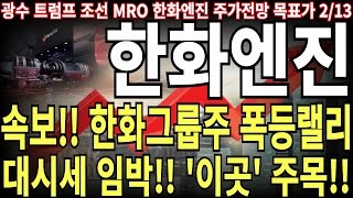 [한화엔진 주가전망] 속보!! 한화 그룹주 폭등 랠리 대 시세 임박!! '이곳' 주목 feat.주도주연구소DS 광수 목표가