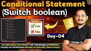 #4 Conditional Statement (Switch Boolean) in JavaScript | JavaScript Tutorial for Beginners | CTA