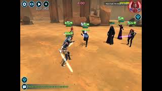 SWGOH - TW - Fulcrum (omicron) vs Palpatine, Starkiller - FAIL