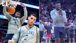 Zion Williamson CRAZY Highlights at Pelicans Open Practice! Lob from Lonzo! Sing