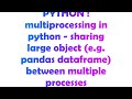 PYTHON : multiprocessing in python - sharing large object (e.g. pandas dataframe) between multiple