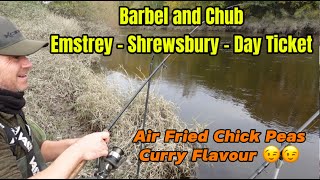 River Severn Emstrey Shrewsbury - Barbel & Chub - Day Ticket (Air Fried Chick Peas - Curry Flavour)