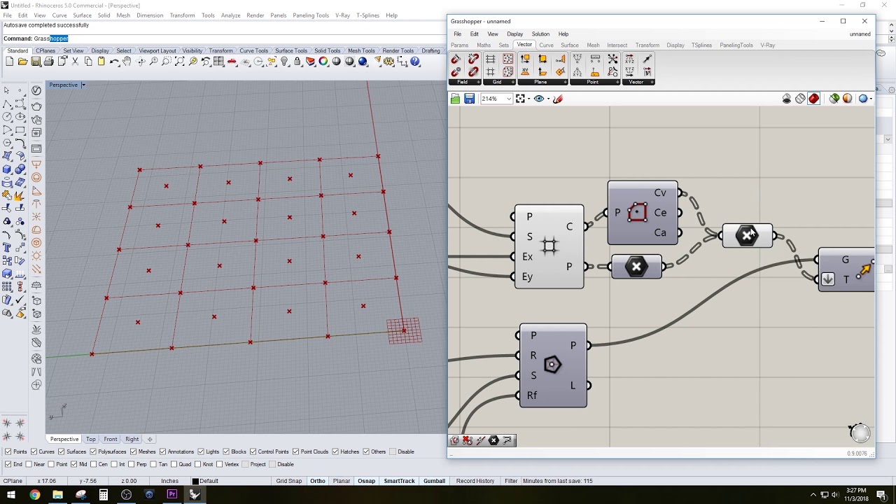 Grasshopper For Rhino 3d Basic Pattern Array On Grid Grasshopper