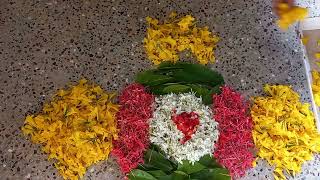 💮🏵🏵🌺🌺தோட்டத்தில் இருக்கும் பூக்கள் வைத்து ஈசியான ஓணம் பூ கோலம் 🌼🌼