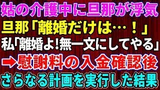 【スカッとする話】姑の介護中に旦那が浮気。旦那「離婚だけは！」私「はあ？離婚よ！無一文にしてやる」→ 慰謝料の入金確認後、さらなる計画を実行した結果【修羅場】