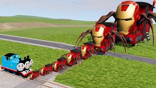 Big & Small Choo-Choo Charles Iron Man vs CURSED Train Thomas with Triple Head | BeamNG.Drive