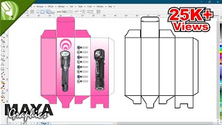 Box designing in coreldraw | How to create box design with bottom self lock in coreldraw