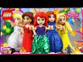 ♥ LEGO Disney Princess DRESS UP CHALLENGE New Legos Dresses for All Princesses