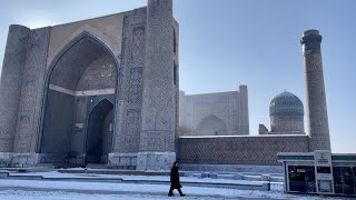 Snow Covered Registan Square | Samarkand's Magical Spot