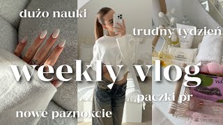 WEEKLY VLOG 😮‍💨 trudny tydzień, ogrom nauki, paznokcie, paczki