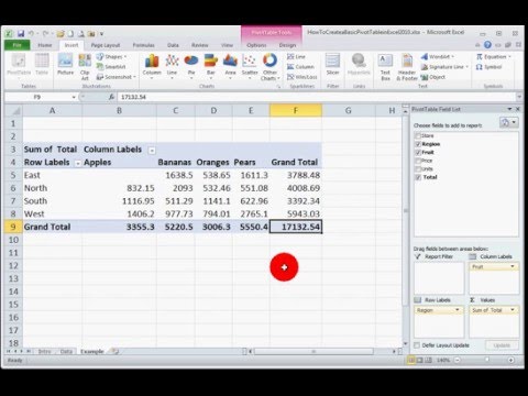 How To... Create a Basic Pivot Table in Excel 2010 How To... Create a Basic Pivot Table in Excel 2010