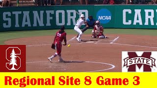 Mississippi State vs #8 Stanford Softball Highlights, 2024 NCAA Regional Site 8 Game 3